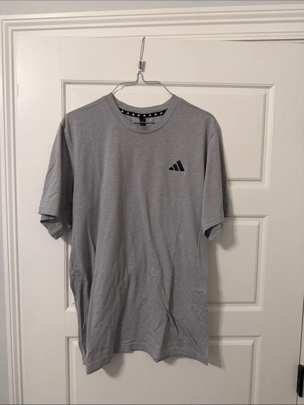 adidas Light Grey Men's Short Sleeve Logo Tee